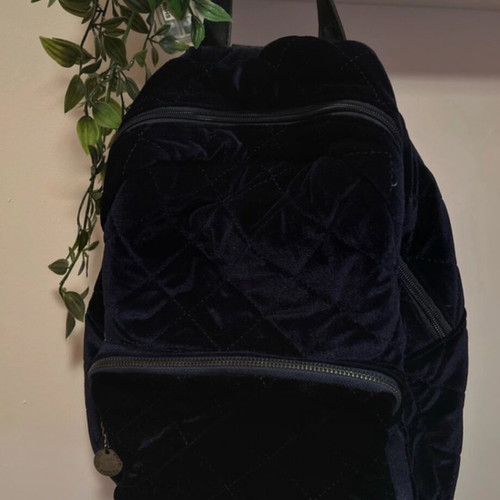 Bagpack velvet dark blue, like new