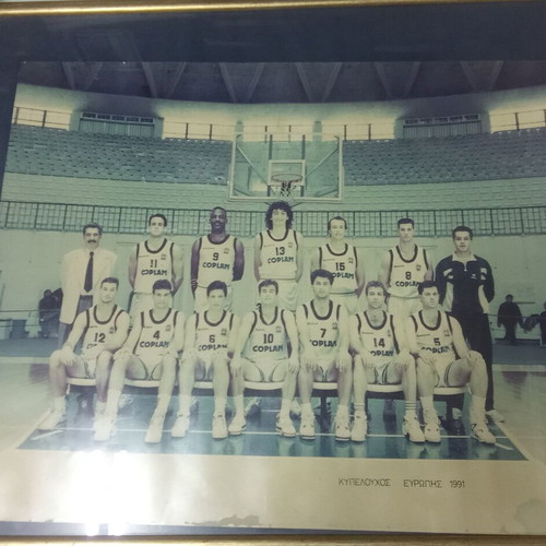 PAOK Basketball Framed Photo 1991 European Cup Champions used