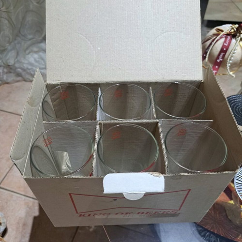 Bud beer glasses new, set of 4 glass 0.25L