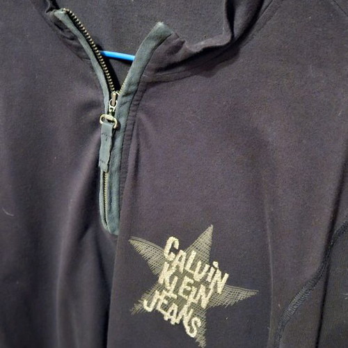 Calvin Klein blouse with zipper used, black, size L