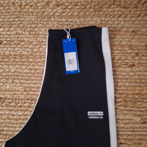 Adidas Originals Women's High-Waisted Pants New, Mesh Fabric Black White
