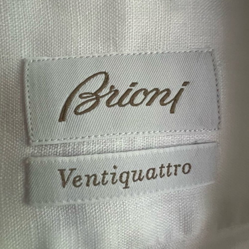 Brioni Ventiquattro Linen Shirt White Size L like new