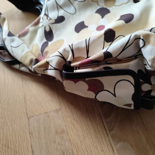 Coccinelle fabric shoulder bag like new, beige and brown