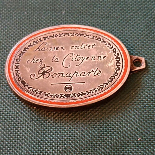 Vintage French Medallion Citoyenne Bonaparte with Enamel like new