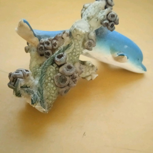 Vintage plaster decorative items used, pack of 3 Pegasus dolphin bird