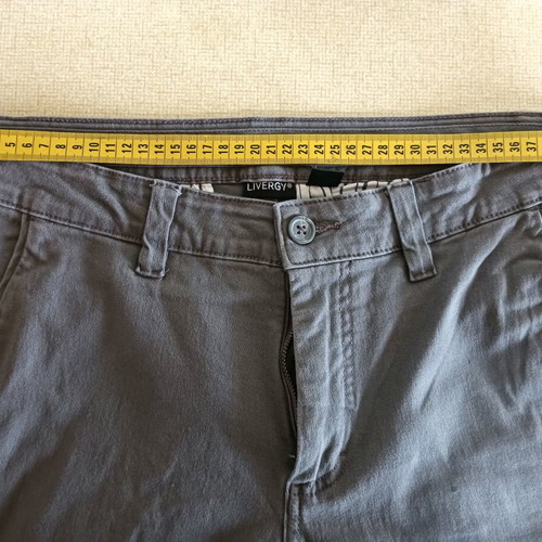Men's fabric pants used, gray, size 40, elastic