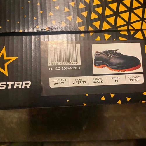 Pallstar Viper work shoes with orange anti-slip sole, new