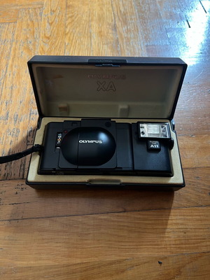 Olympus XA with A11 Flash and Original Case used