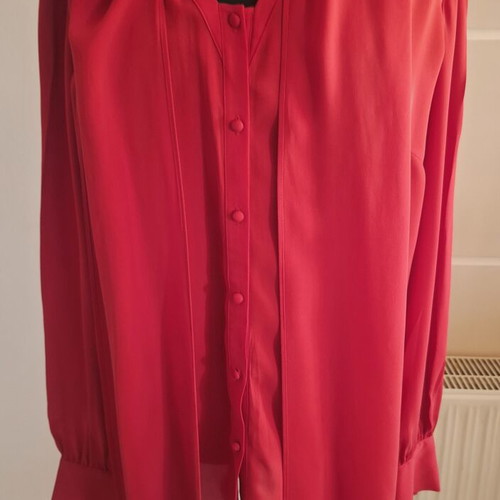 Xandres silk blouse like new, red, size XL