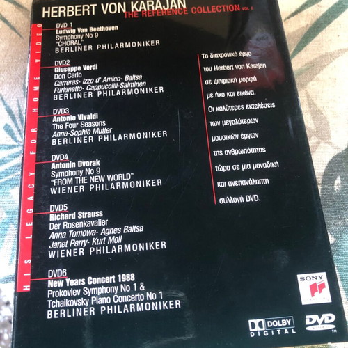 Herbert Von Karajan DVD set of six like new, classical
