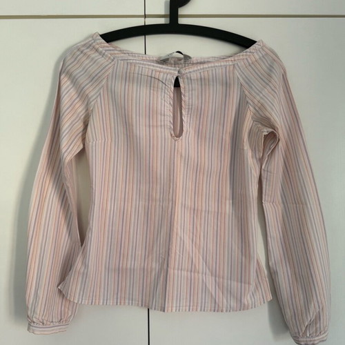 Topshop long-sleeve blouse like new, white multicolor