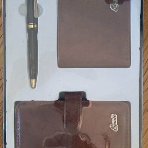 Vintage leather set Spadi 2000 model new with wallet, agenda and pen