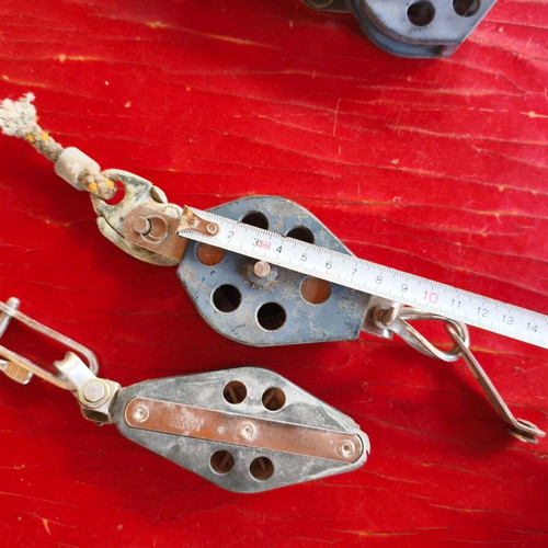 Set of 4 nautical sailing pulleys (blocks)