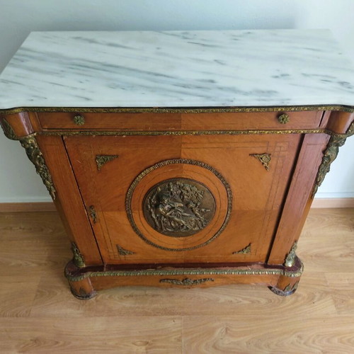 Antique Louis French Bayou Buffet used with marble