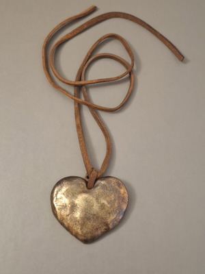 Kookai Paris Heart Necklace used with leather cord 75 cm