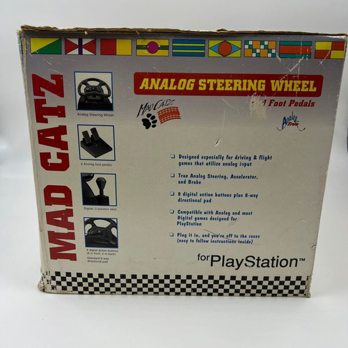 Mad Catz Analog Steering Wheel and Pedals used for Playstation 1