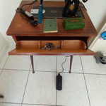 Singer sewing machine used with table