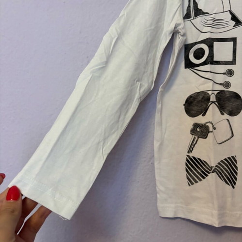Boys' long-sleeve shirt No6 used, white