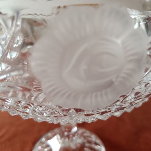 Vintage crystal fruit bowl handmade with base from Germany like new