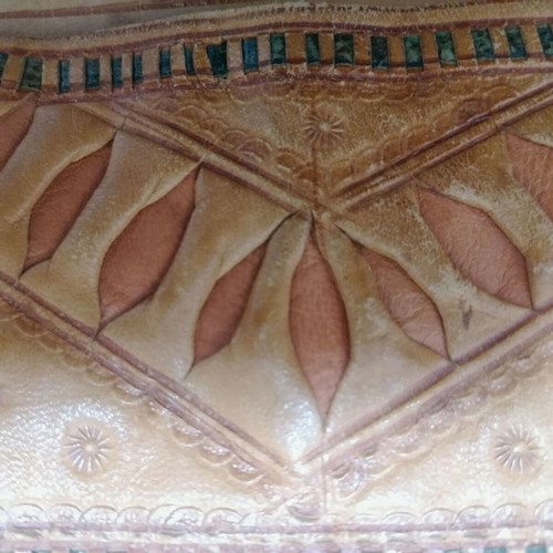 Leather Bag Used Vintage 70s Handmade Moroccan Ethnic