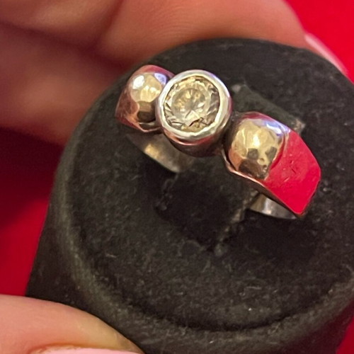 Silver gold ring 925 585 used, size 57