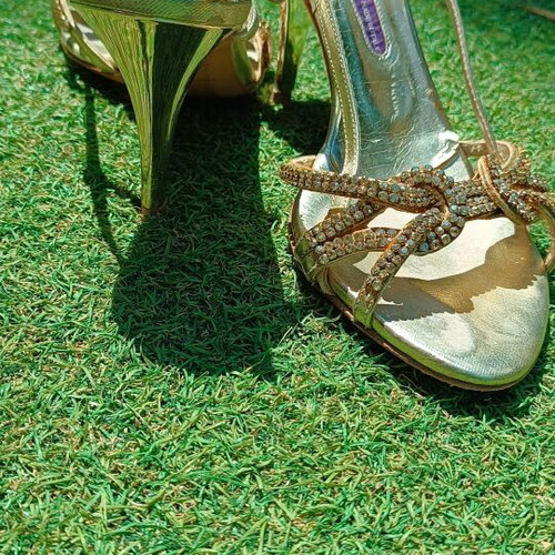 Albano gold leather sandals with crystals, size 37