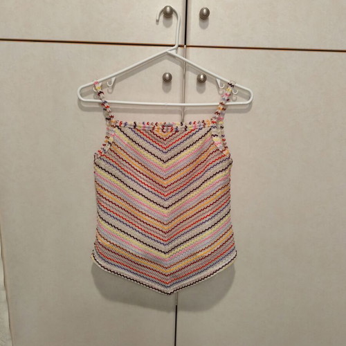 Vintage blouse used, size S, colorful, synthetic material