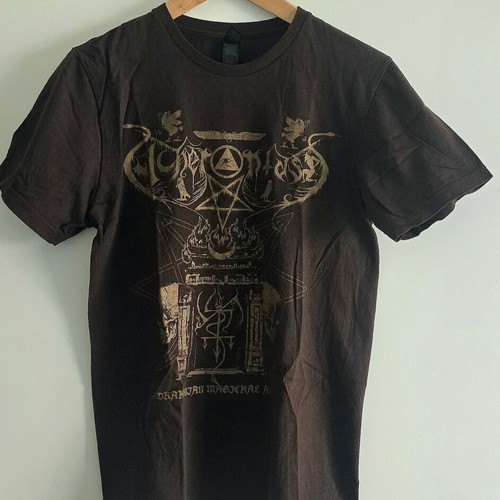 Acherontas T-shirt, size Small, dark brown with gold, Gildan