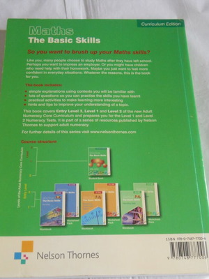 Math The Basic Skills book used, English