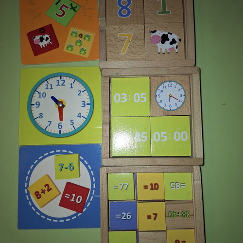 Wooden educational toys set of 3, used