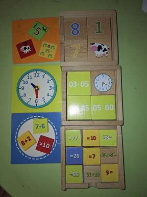Wooden educational toys set of 3, used