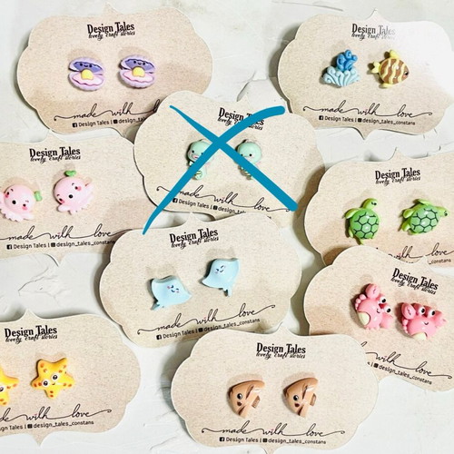 Children's earrings new, set with various designs