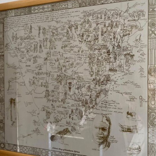 Engraving poster map of Africa new with frame