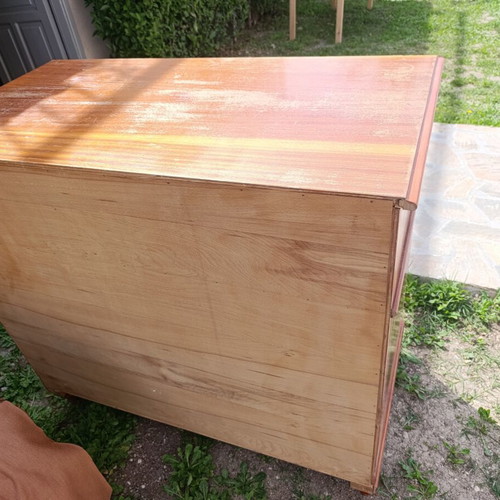 Vintage wooden dresser with 4 drawers used, 1970s