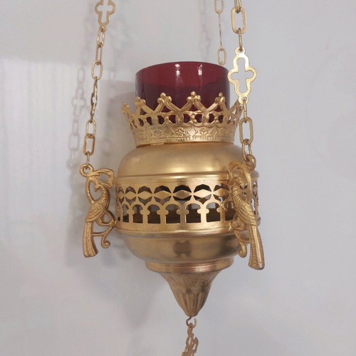 Silver-plated lamp used like new with 50 cm chain and 22 cm lamp hooks