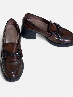 Wonders leather loafers with heel like new, size 36