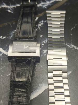 Gucci 100M G-Frame men's Swiss Quartz watch full set