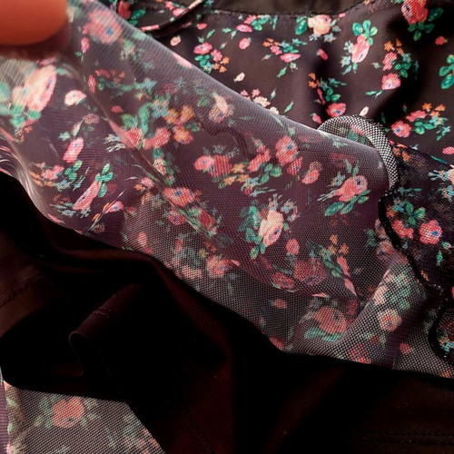 Stradivarius floral women's top like new, black with thin straps