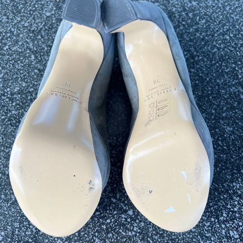 Twin-Set Simona Barbieri suede leather women's heels size 38 new gray