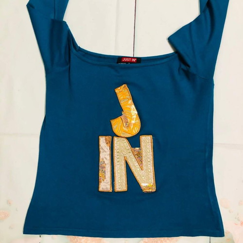 Just In blouse size M like new, blue and yellow
