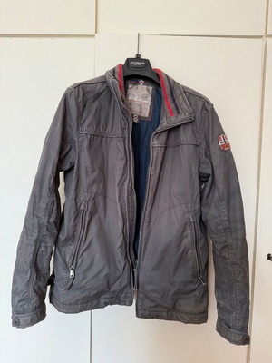 Napapijri jacket used, gray-blue, size XL