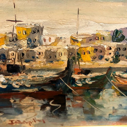 Ioannis Douridis oil painting used, framed 35x39 cm