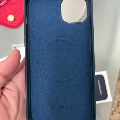 Leather cases for iPhone 15 plus black and blue