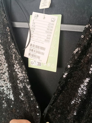 H&M Sequin Bodysuit new, black, size S