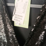 H&M Sequin Bodysuit new, black, size S