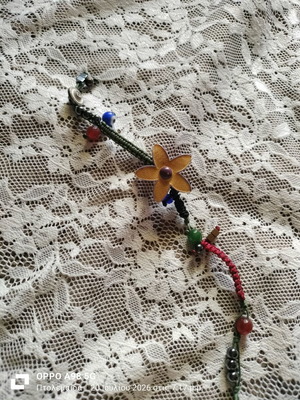 Bracelet for Large Wrist Handmade with Gift Pins and Macrame