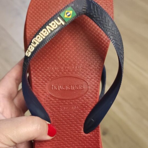 Havaianas flip flops used, size 39-40, blue and red