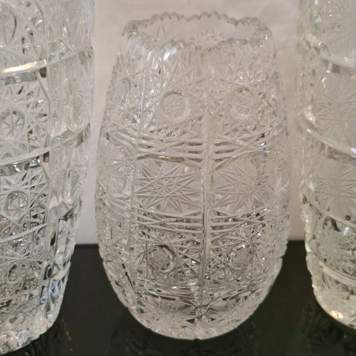 Set of crystal vases like new, 3 pieces