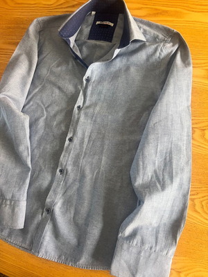 Vintage gray and turquoise men's dress shirt M used