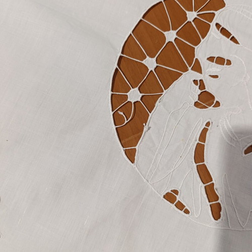 Traditional handmade embroidery with ancient Greek design, 70 years old